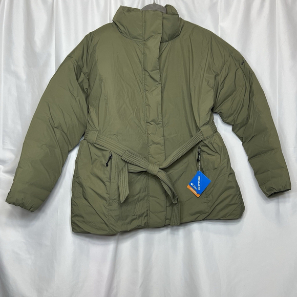 Columbia Women's Size 2X Ardenwood Novelty Down Parka Jacket Green Belt Winter - Picture 2 of 12
